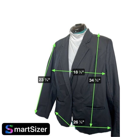 Lane Bryant Blazer Black Women 18 Classic Tailored  One Button Cotton Poly Blend - Picture 15 of 15
